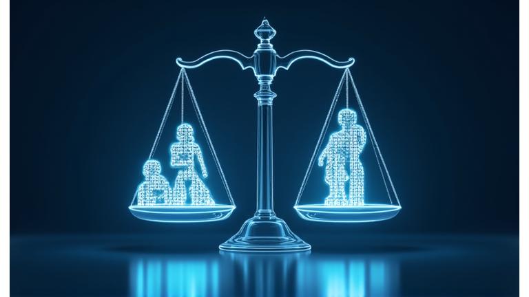 Abstract image representing legal balance and data rights.